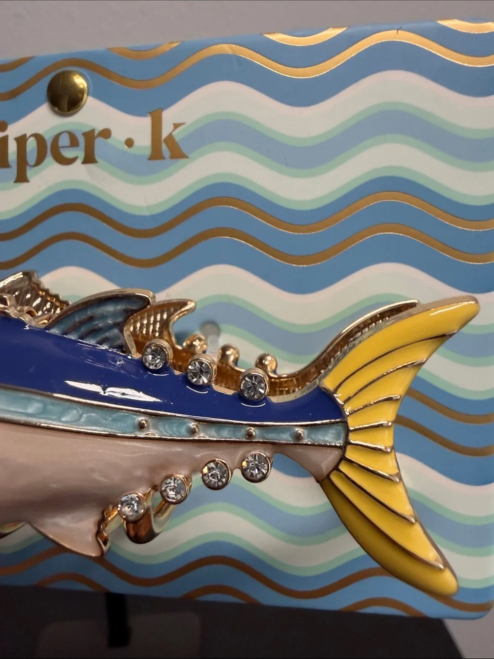 Piper K | Summer Coastal Sea Bass Trout Rhinestone Metal Hair Clip 🐟🌊